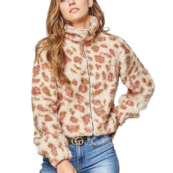 🐻🐆 Teddy Leopard print Bomber Jacket - Picture 1 of 1